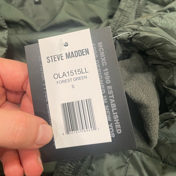 Steve Madden Forest Green Hooded Waist Pocket Puffer - Women - Picture 5 of 9